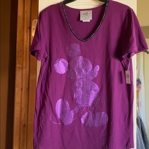Purple/maroon-ish, Mickey Mouse top.